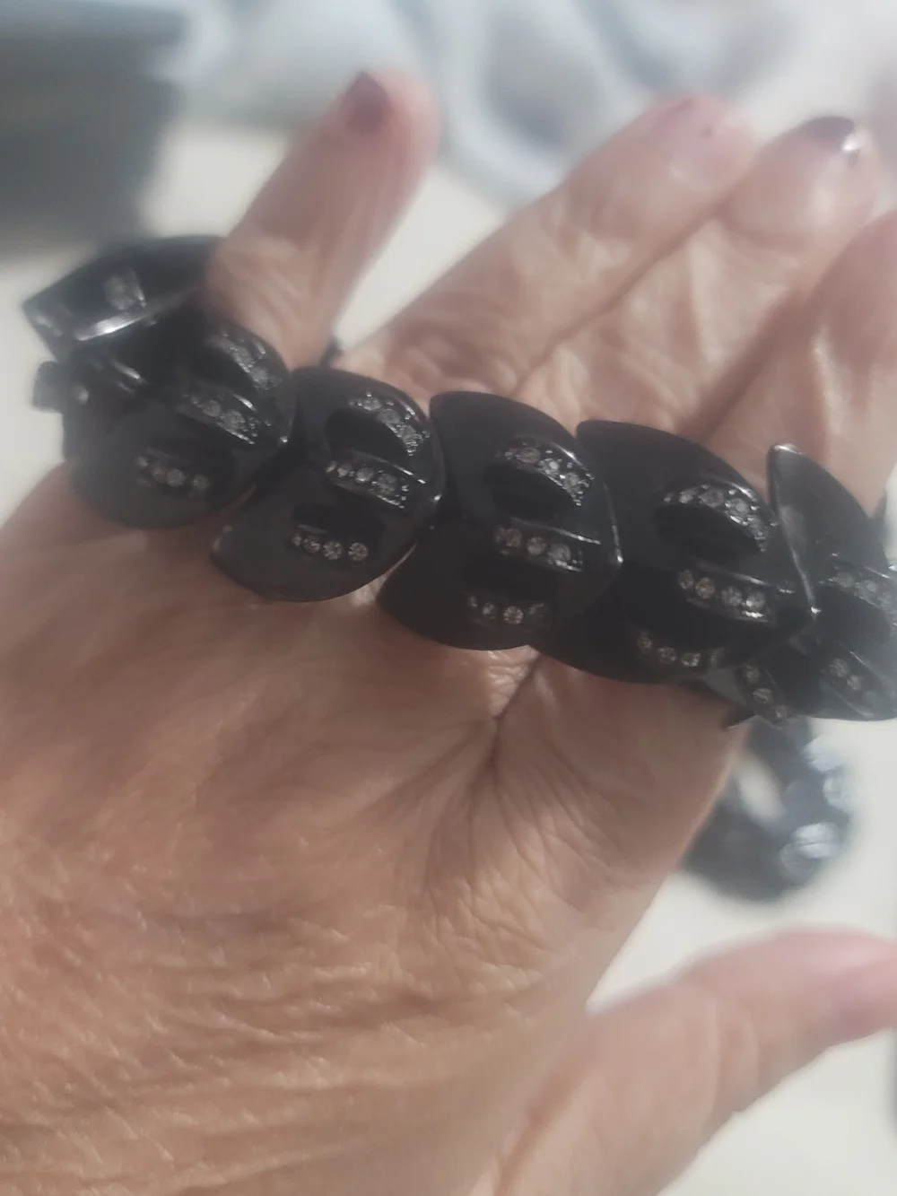 Black Crystal-Accent Women's Bracelet Evening Bracelet New  Only 3 Left